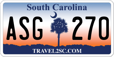 SC license plate ASG270