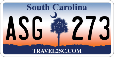 SC license plate ASG273