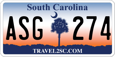 SC license plate ASG274