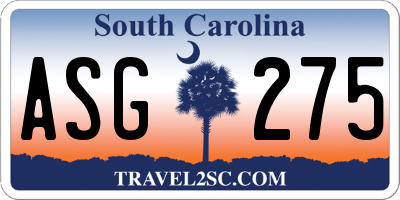SC license plate ASG275