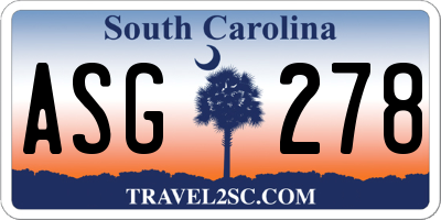 SC license plate ASG278