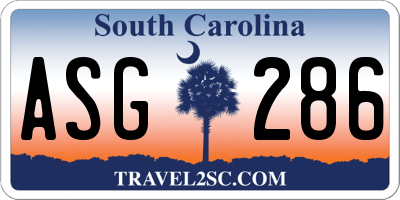SC license plate ASG286