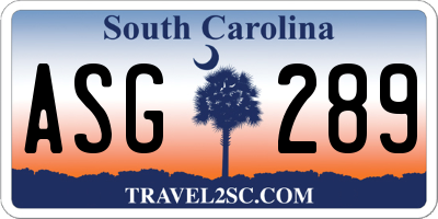 SC license plate ASG289