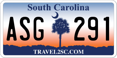 SC license plate ASG291
