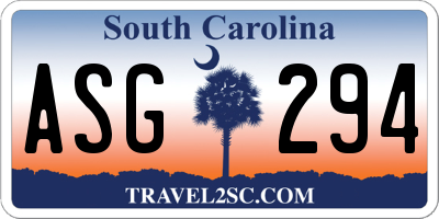 SC license plate ASG294