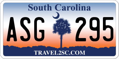 SC license plate ASG295