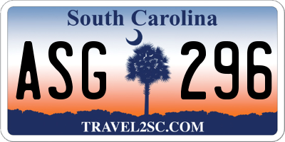 SC license plate ASG296