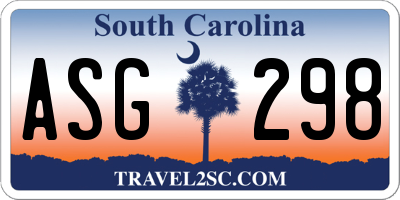 SC license plate ASG298