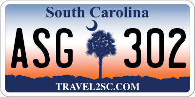 SC license plate ASG302