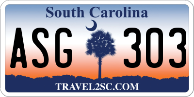 SC license plate ASG303