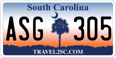 SC license plate ASG305
