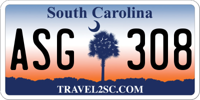SC license plate ASG308