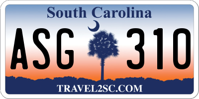 SC license plate ASG310