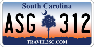 SC license plate ASG312