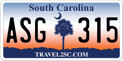 SC license plate ASG315