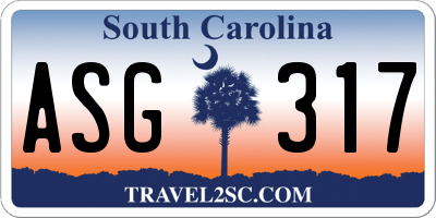 SC license plate ASG317