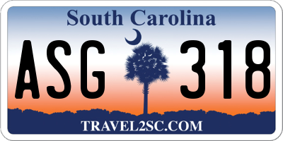 SC license plate ASG318