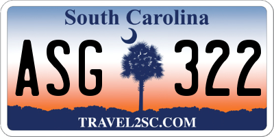 SC license plate ASG322