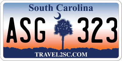 SC license plate ASG323