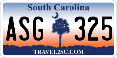 SC license plate ASG325