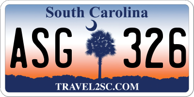 SC license plate ASG326