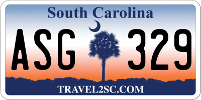 SC license plate ASG329