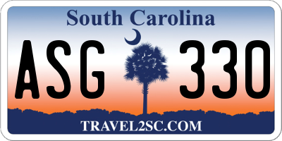 SC license plate ASG330