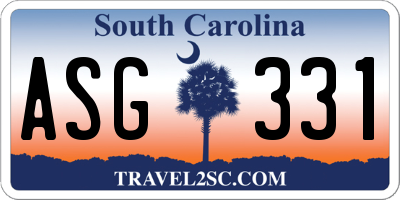SC license plate ASG331