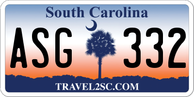 SC license plate ASG332