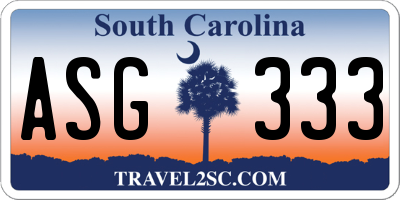 SC license plate ASG333