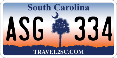 SC license plate ASG334