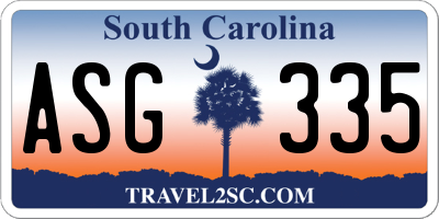 SC license plate ASG335
