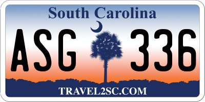 SC license plate ASG336