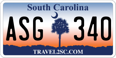 SC license plate ASG340