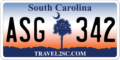 SC license plate ASG342