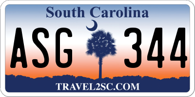 SC license plate ASG344