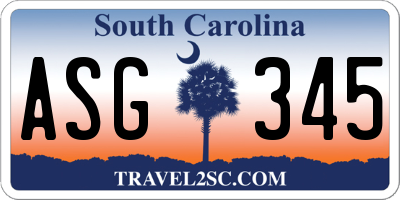 SC license plate ASG345
