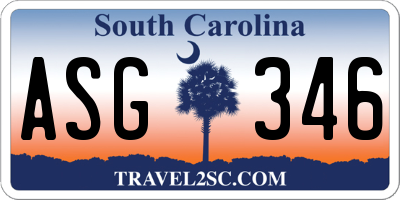 SC license plate ASG346