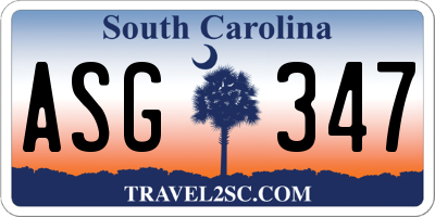 SC license plate ASG347