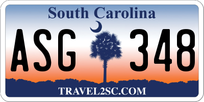 SC license plate ASG348