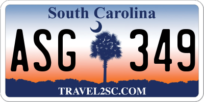 SC license plate ASG349
