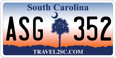 SC license plate ASG352
