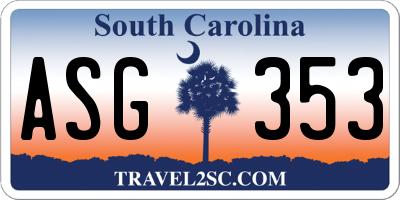 SC license plate ASG353