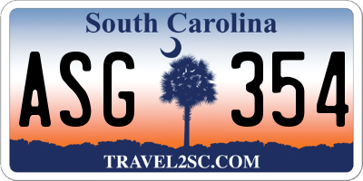 SC license plate ASG354