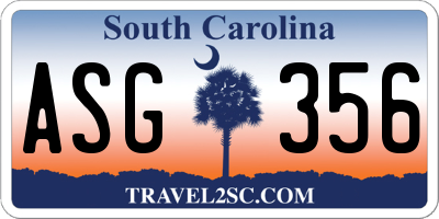 SC license plate ASG356
