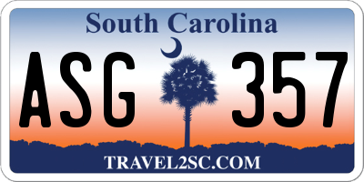 SC license plate ASG357
