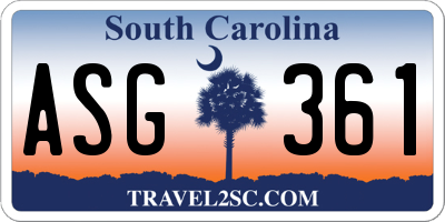 SC license plate ASG361