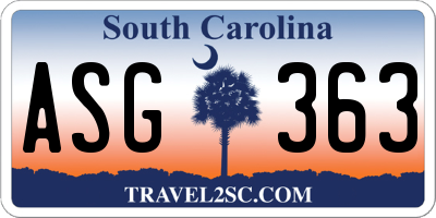 SC license plate ASG363