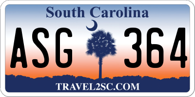 SC license plate ASG364