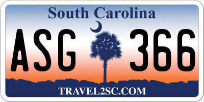 SC license plate ASG366